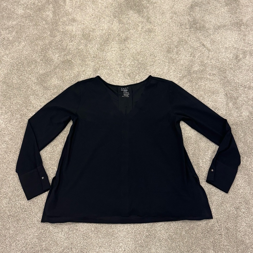 ADAY Dark Navy V-Neck Blouse - Picture 3 of 6